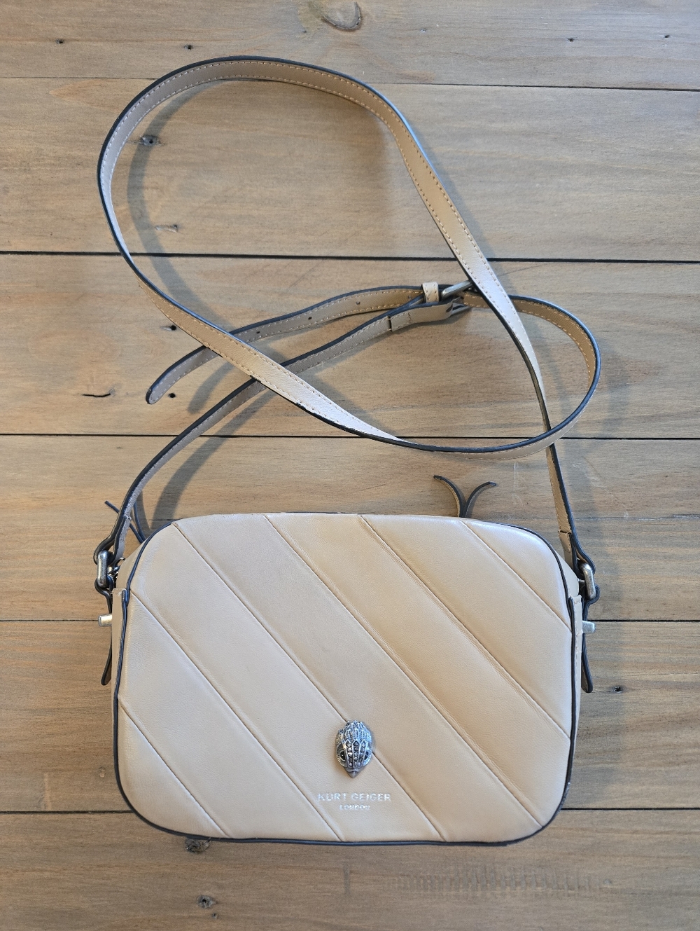 Kurt Geiger London Kensington Leather Camera Bag Tan Camel Brown